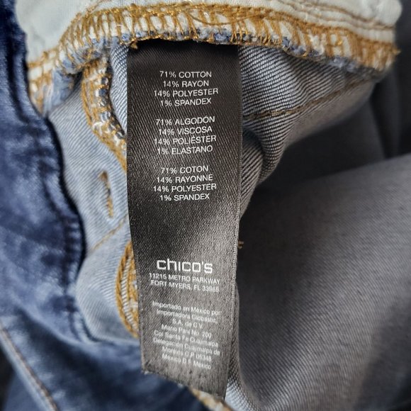 Chico's Womens So Slimming Mid Rise Medium Wash Denim Blue Jeans Size 5/6 Casual - Picture 7 of 12